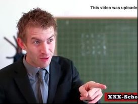 Big tit teacher blowjob students cock in classroom16